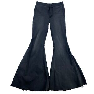 We The Free Jeans Women Sz 27 Dark Wash Bell Bottom Retro 70s Flare Festival